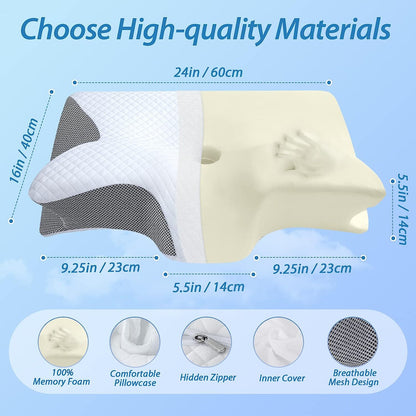 Ergonomic Pillow - Neck Support Memory Foam Pillow