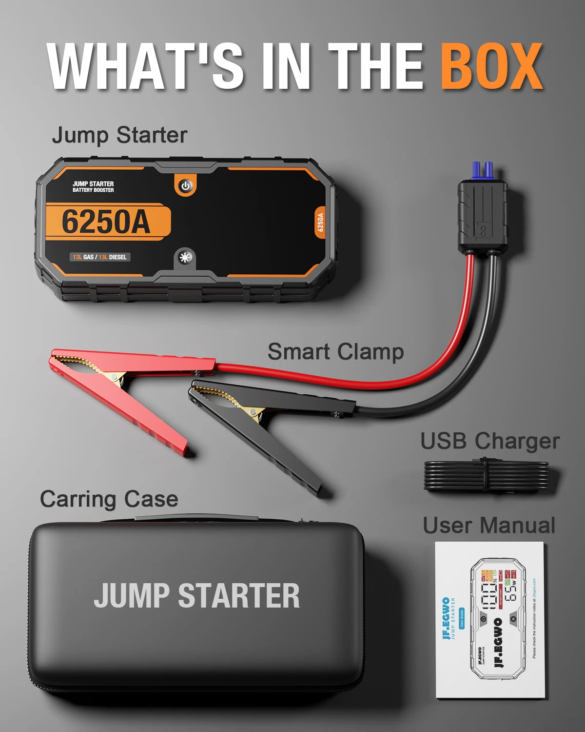 28000mAh Car 6000A Portable 12V  Jump Starter Power Bank 12V Auto Battery Charger Booster Starting Device