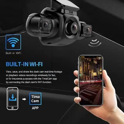 360° Dash Cam - Full HD, DVR,  Monitoring, High-Def Night Vision, and WiFi