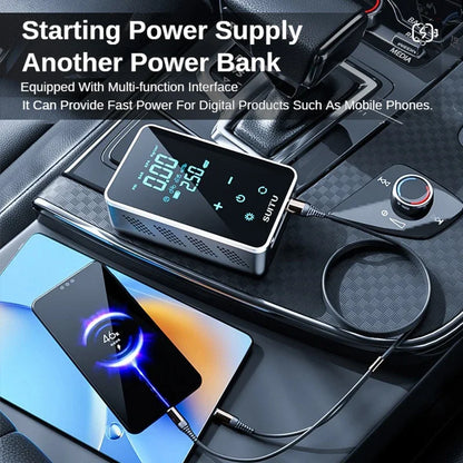 Upgraded 4 in1 Car Jump Starter Air Pump Portable Power Bank LED Lighting Tyre Inflator Battery Charger Booster Starting Device