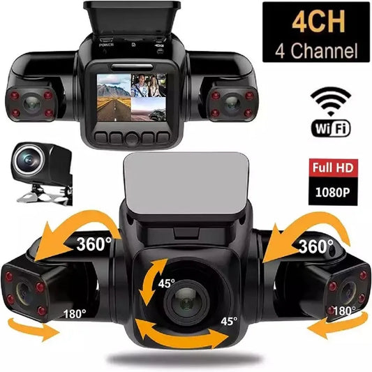 360° Dash Cam - Full HD, DVR,  Monitoring, High-Def Night Vision, and WiFi