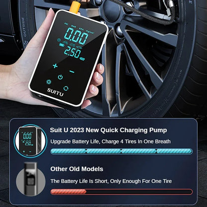 Upgraded 4 in1 Car Jump Starter Air Pump Portable Power Bank LED Lighting Tyre Inflator Battery Charger Booster Starting Device