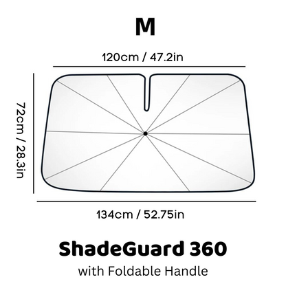 ShadeGuard Windshield Sunshade Umbrella with Bendable Handle